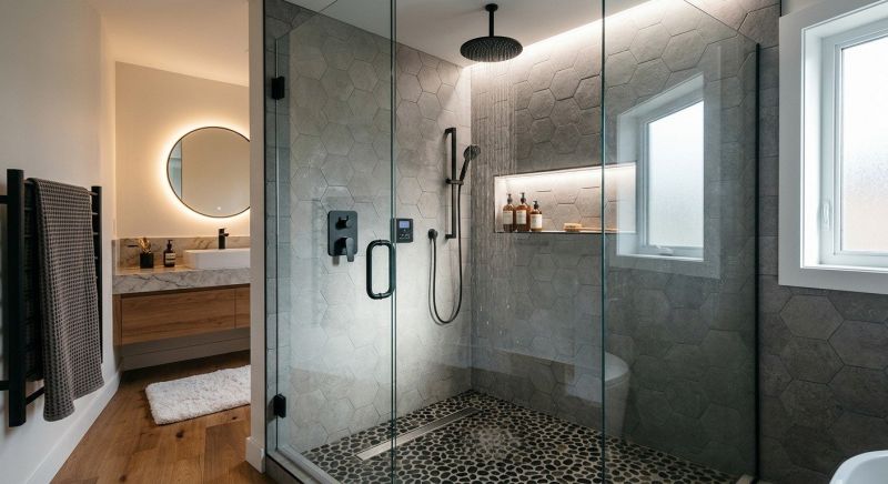 Granite Shower Installation in Woodstock, VT